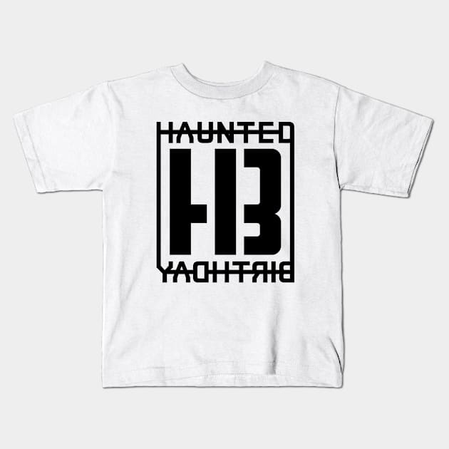 Haunted Birthday Text Logo (black) Kids T-Shirt by HauntedBirthday